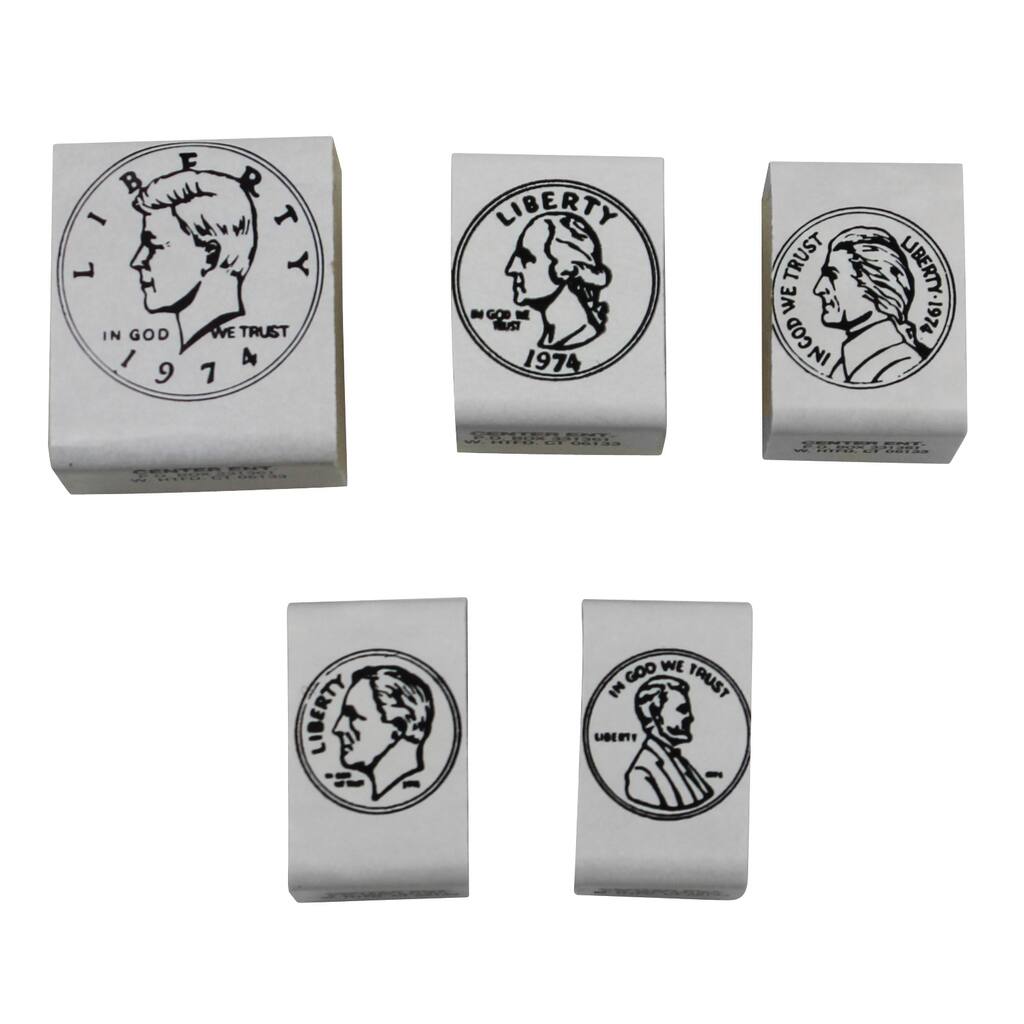 Center Enterprises Inc Design Coin Rubber Stamp Set Heads 5 Per Pack 3 Packs